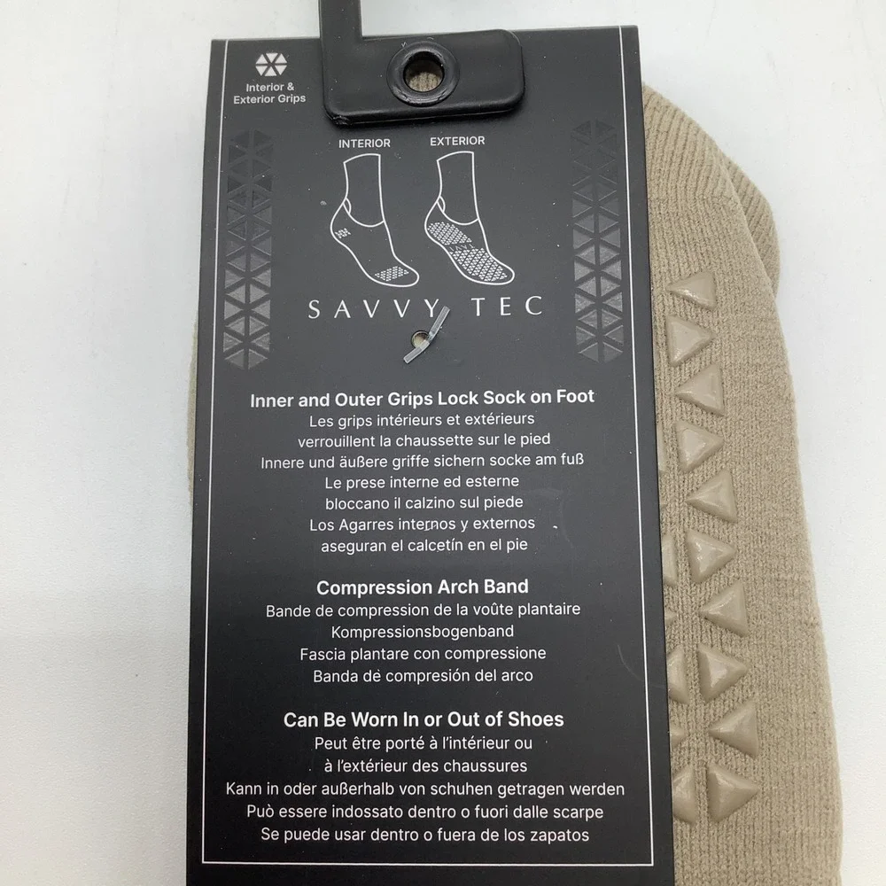 Tavi Tec‎ Savvy Tec Ultimate Performance Grip Socks Shitake Tan Size Large New